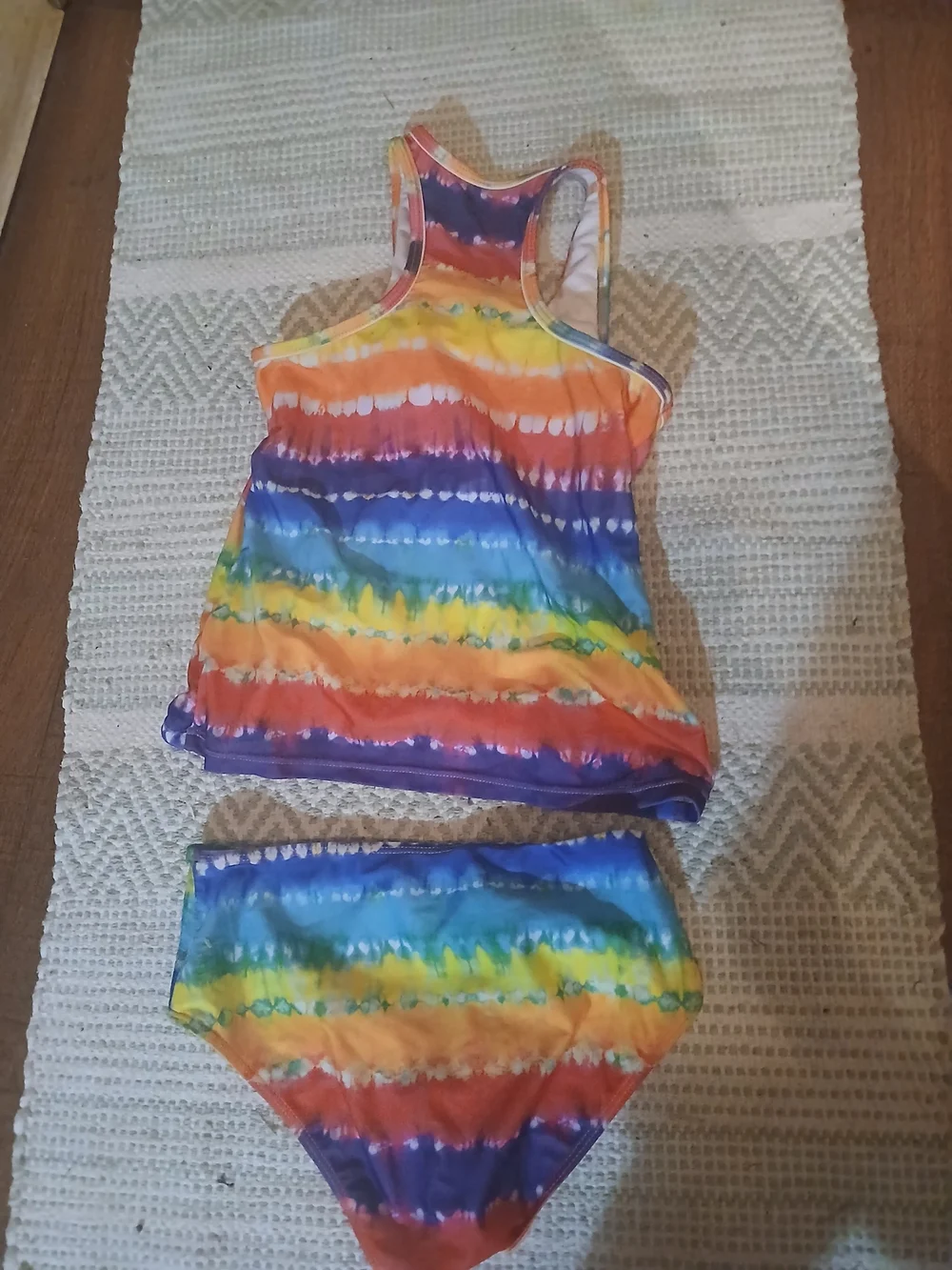 Kids Rainbow Tie-Dye Tankini Swimsuit - Multicolor